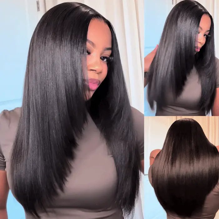 Yaki Straight Wig with Layer Cuts 6x5 Glueless Wig