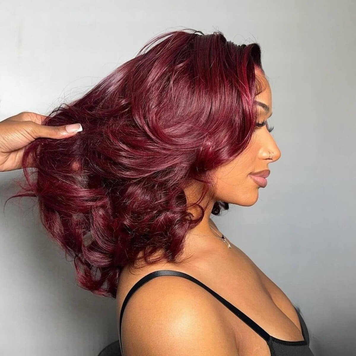 Loose Deep Bob Lace Wig Color 99J Short Cut Wig