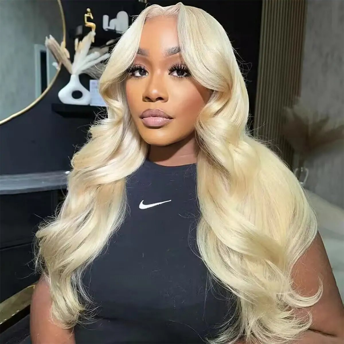 613 Blonde 4x4 Lace Front Wig, Straight Human Hair Lace Wigs